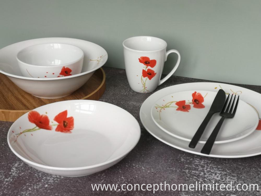 Porcelain Dinner Set With Side Decal Ch22067 07 1